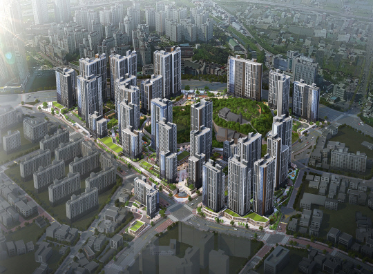 한강 수자인 오브센트 조감도. <(주) 한양 제공>